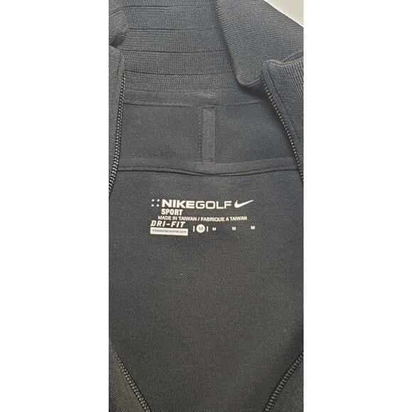 Nike Size M Golf Jacket Mens Black Standard Fit Hoodie Full Zip Long Sleeve Ca9 - Picture 6 of 8